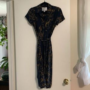 Button down silk dress